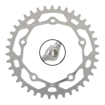 RENNEN CHAINRING 5 BOLT PENTACLE SILVER